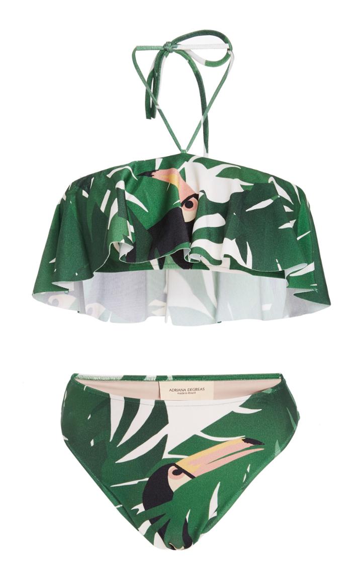 Adriana Degreas Geometric Foliage Strapless Bikini