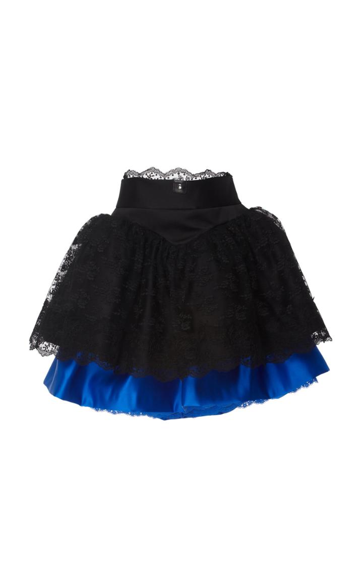 Christopher Kane Tiered Cupcake Satin And Lace Mini Dress