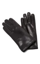 Maison Fabre Black Leather And Rabbit Fur Gloves