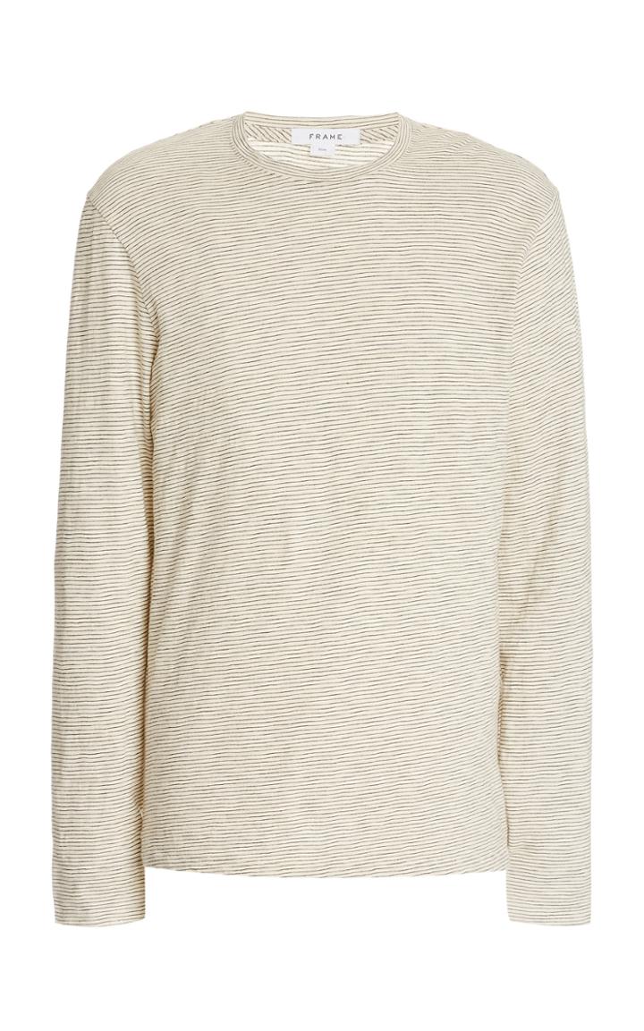 Frame Striped Cotton-blend Crewneck Shirt