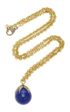 Sylva & Cie 18k Gold Lapis And Diamond Necklace