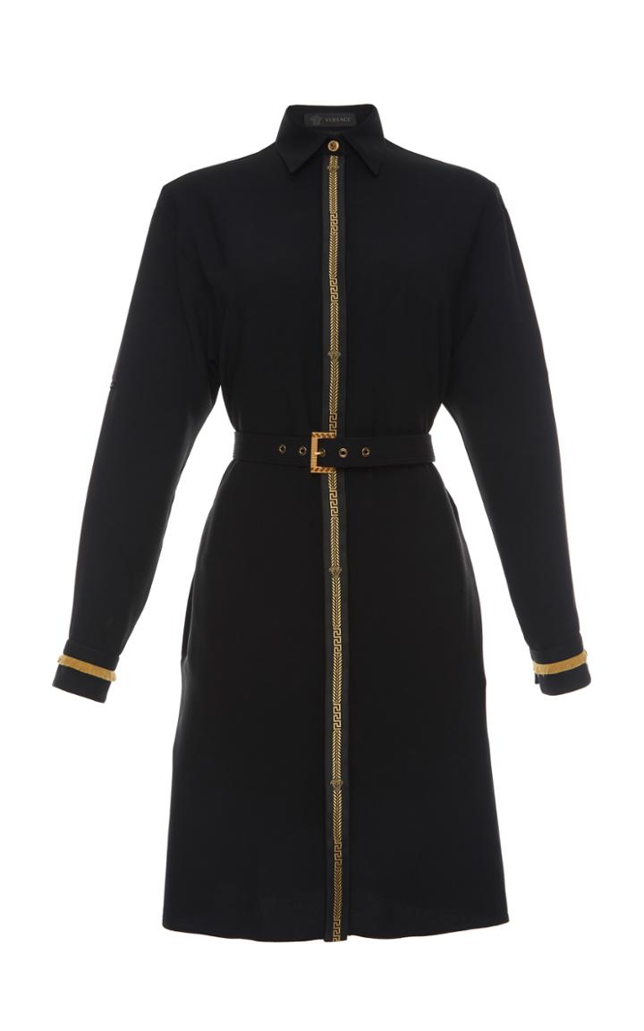 Versace Envers Satin Belted Dress