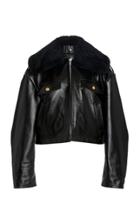 Moda Operandi R13 Policeman Oversized Cropped Leather Jacket
