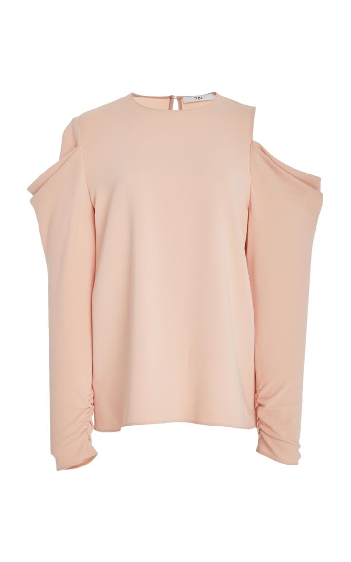 Tibi Cold Shoulder Draped Top