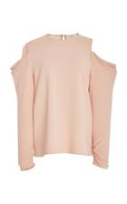 Tibi Cold Shoulder Draped Top