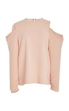 Tibi Cold Shoulder Draped Top