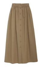 By Any Other Name Button-detailed Cotton-blend Poplin Midi Skirt
