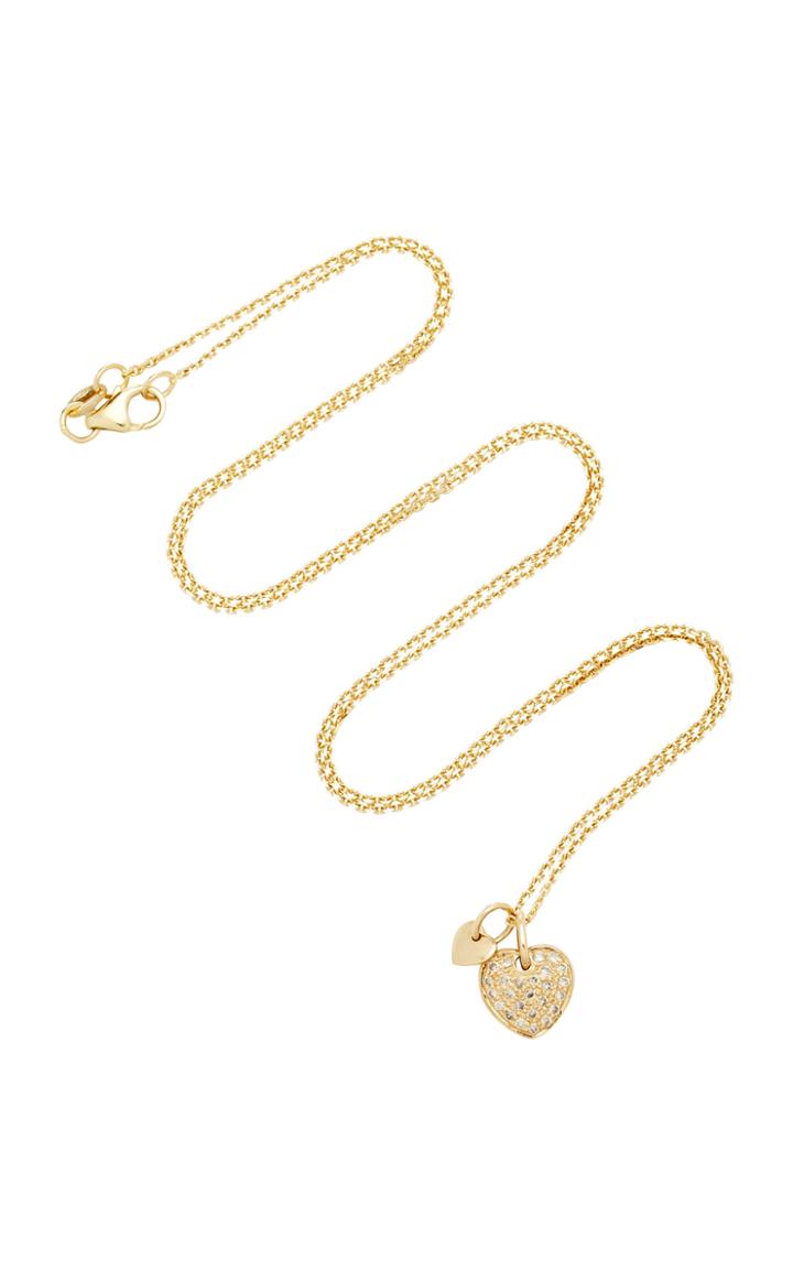 With Love Darling Two Hearts 18k Gold Diamond Necklace
