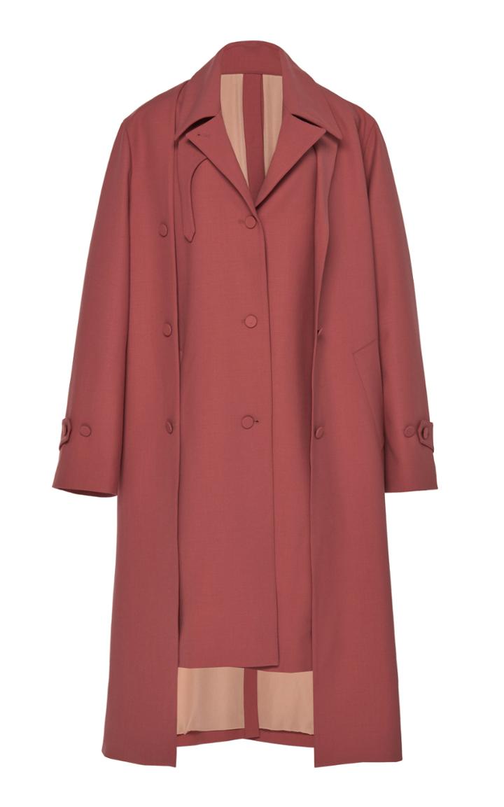 Rokh Asymmetrical Crepe Trench Coat