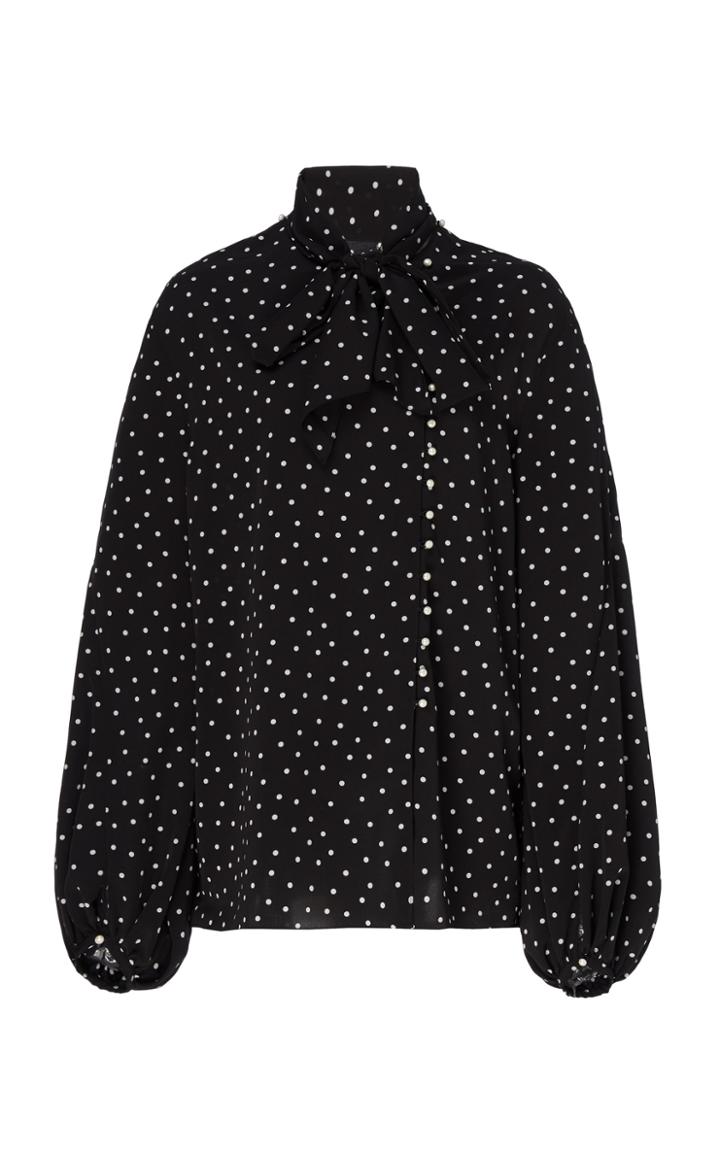 Noon By Noor Nottingham Polka-dot Georgette Top