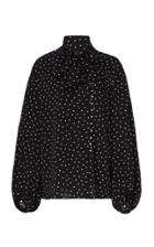 Noon By Noor Nottingham Polka-dot Georgette Top