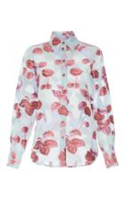 Luisa Beccaria Floral Embroidered Long Sleeve Shirt