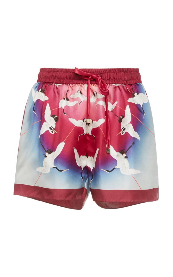 Moda Operandi For Restless Sleepers Glauco Bird-print Silk Shorts Size: Xs