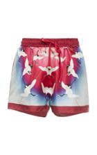 Moda Operandi For Restless Sleepers Glauco Bird-print Silk Shorts Size: Xs