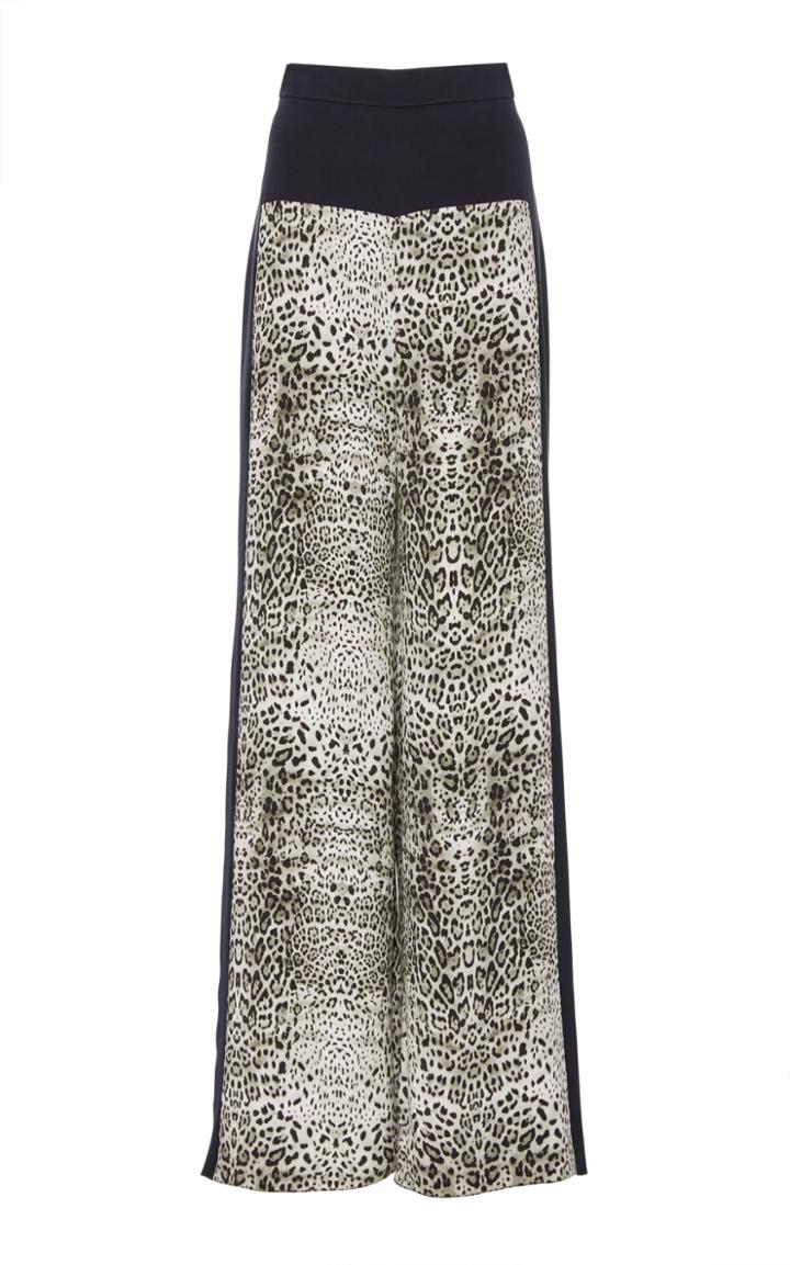 Cushnie High-rise Printed Silk Wide-leg Pants