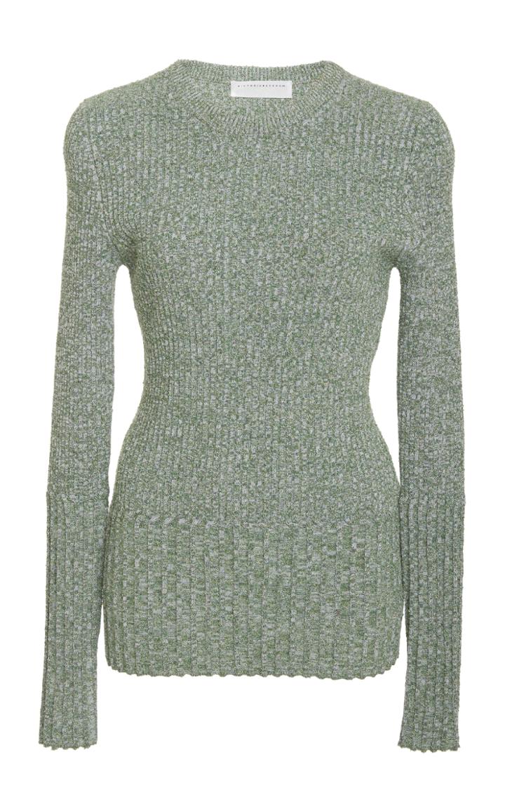 Victoria Beckham Rib Change Crew Neck Top