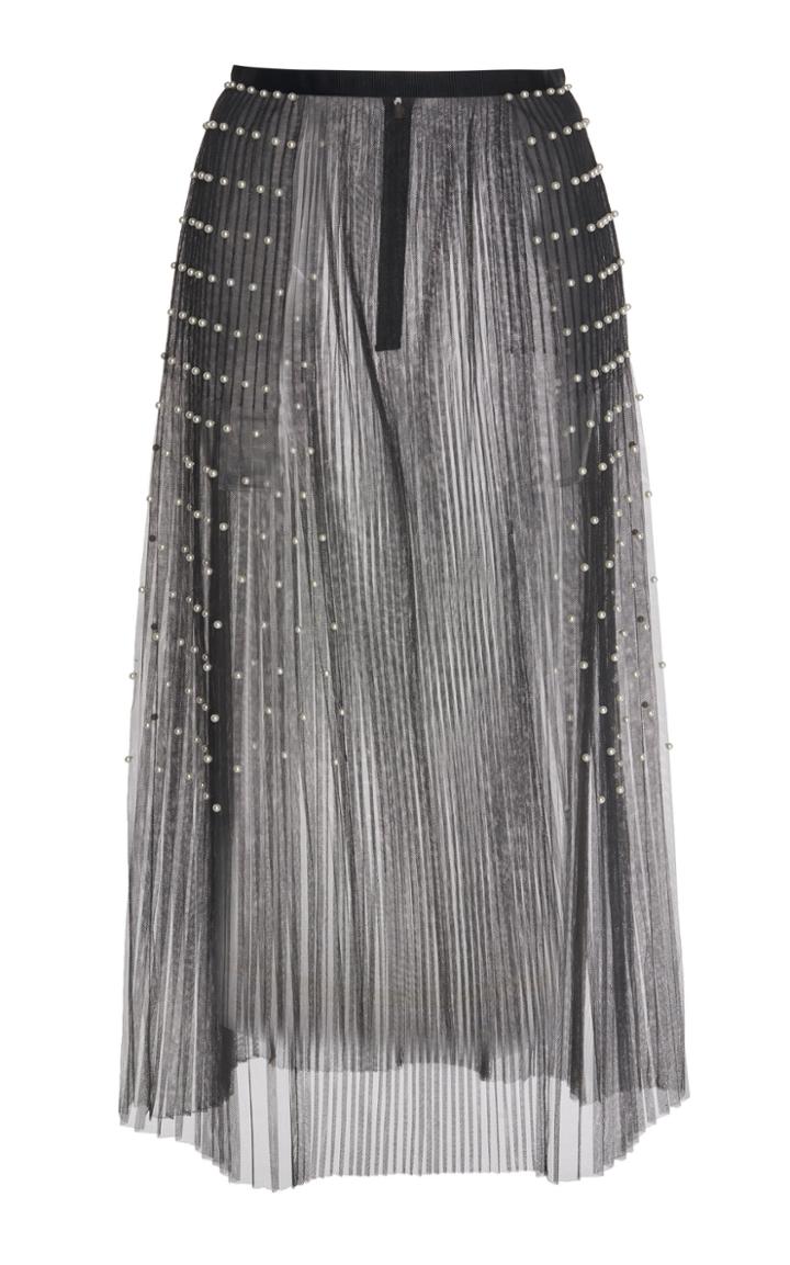 Huishan Zhang Mariella Paneled Tulle Midi Skirt