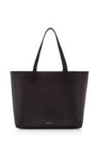 Mansur Gavriel Vegetable Tanned Large Tote In Black With Flamma