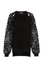 N21 Hazel Lace And Velvet-trim Shirt