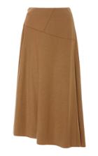 Vince Asymmetric Wool-blend Midi Skirt