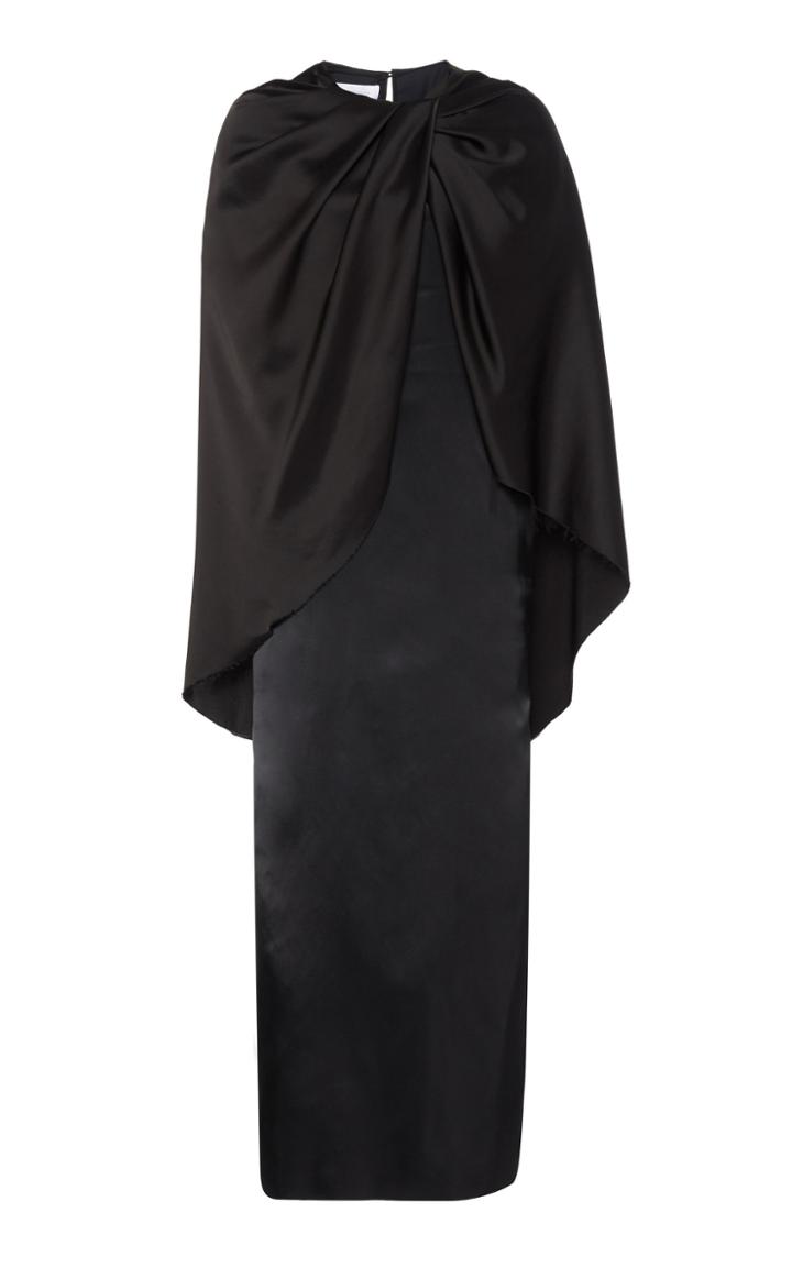 Moda Operandi Marina Moscone Draped Cape-effect Satin Dress Size: 0