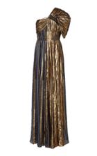 Peter Pilotto Striped Lurex-chiffon One-shoulder Gown