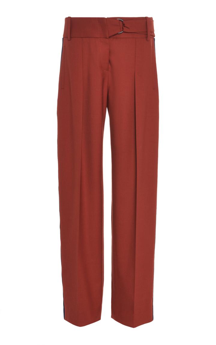 Victoria Victoria Beckham Tie-detailed Wool-blend Pants