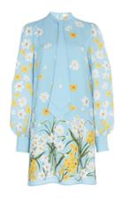 Andrew Gn Neck Tie Daisy Silk Dress