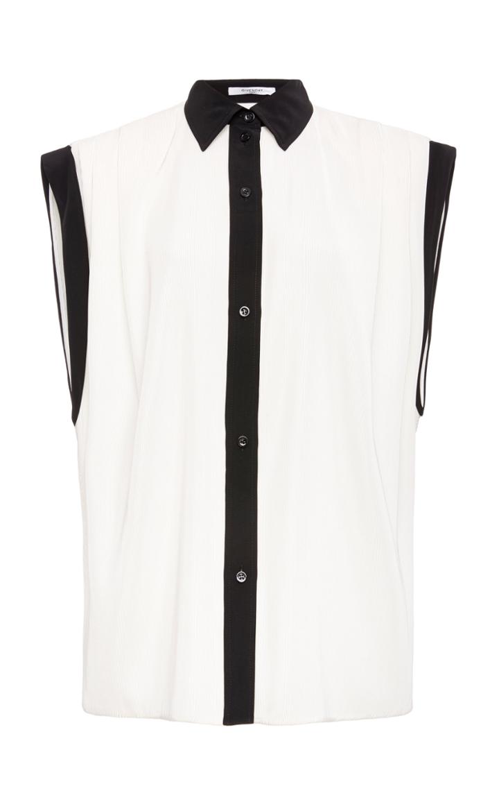 Givenchy Pleated Crepe De Chine Shirt
