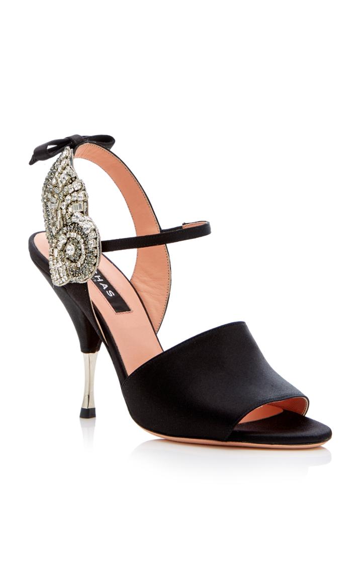 Rochas Satin Pump With Crystal Embellishment