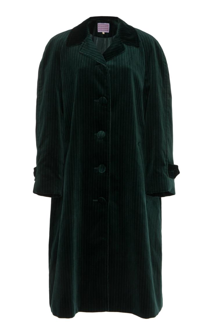 Alexachung Single-breasted Pinstripe Velvet Coat