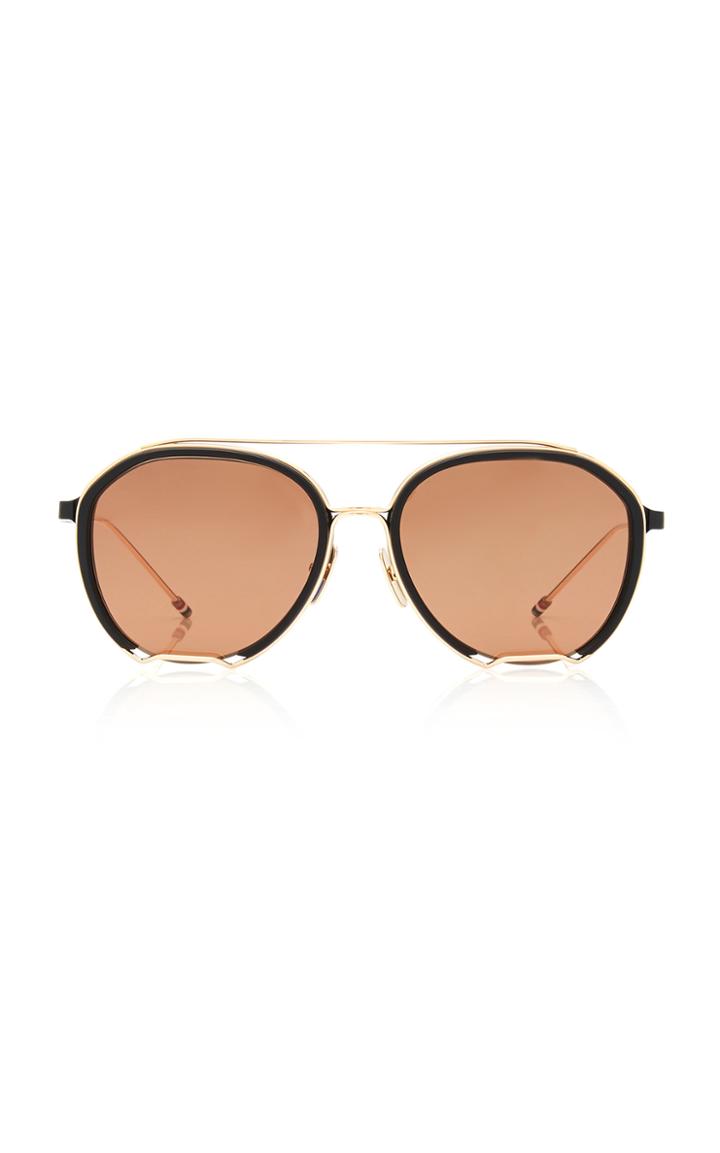 Thom Browne Acetate And Metal Aviator Sunglasses