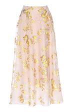 Delpozo Floral Embroidered Tulle Maxi Skirt