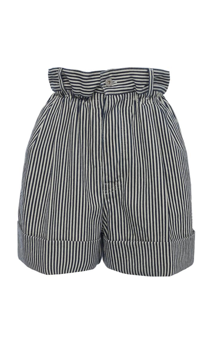 Miu Miu Cuffed Striped Shorts