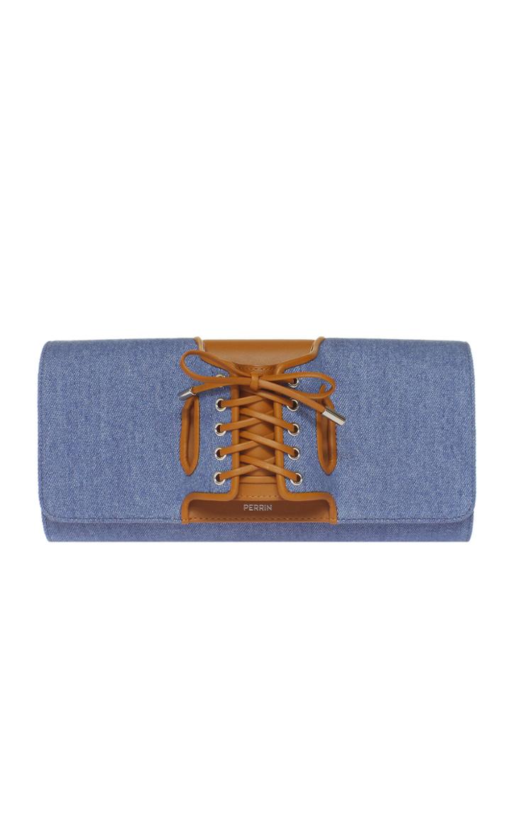 Perrin Paris Le Corset Denim Clutch