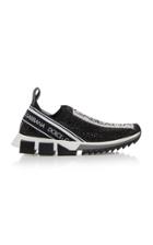 Dolce & Gabbana Bejeweled Logo Cotton Sneaker