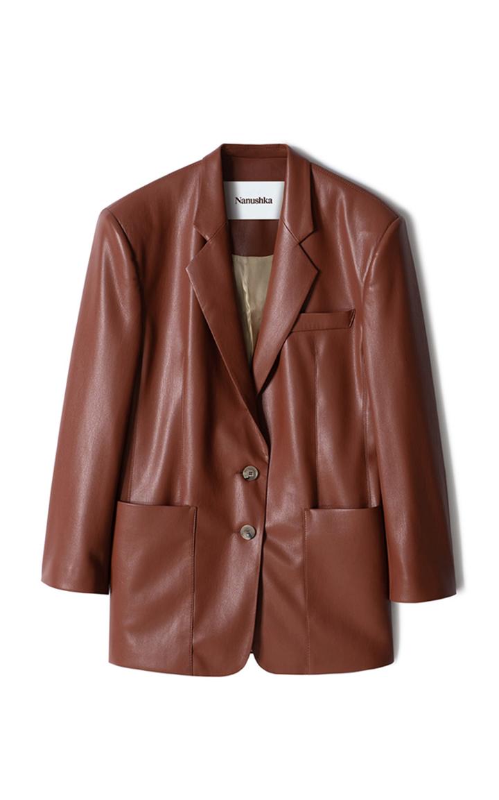 Moda Operandi Nanushka Evan Faux-leather Blazer