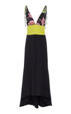 Christian Siriano Asymmetrical Crepe De Chine Dress