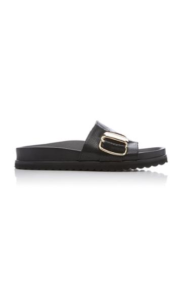 Tibi Hunter Embossed Slides