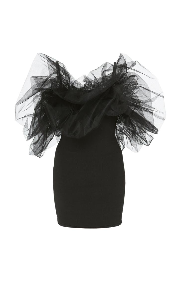 Alexandre Vauthier Tulle Sleeve Mini Dress