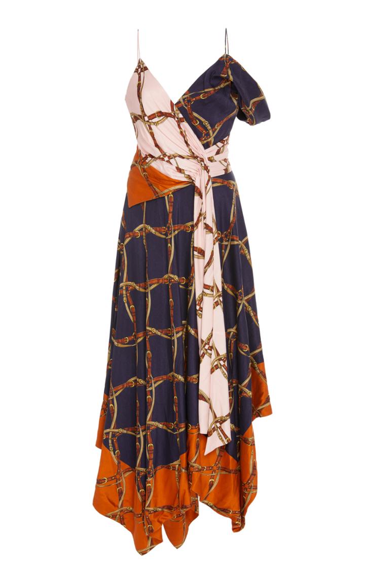 Jonathan Simkhai Saddle Print Asymmetric Dress