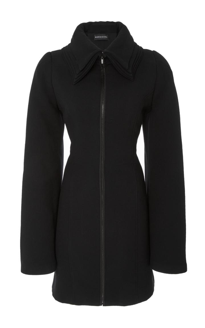 Brandon Maxwell Voluminous Sleeve Layered Collar Coat