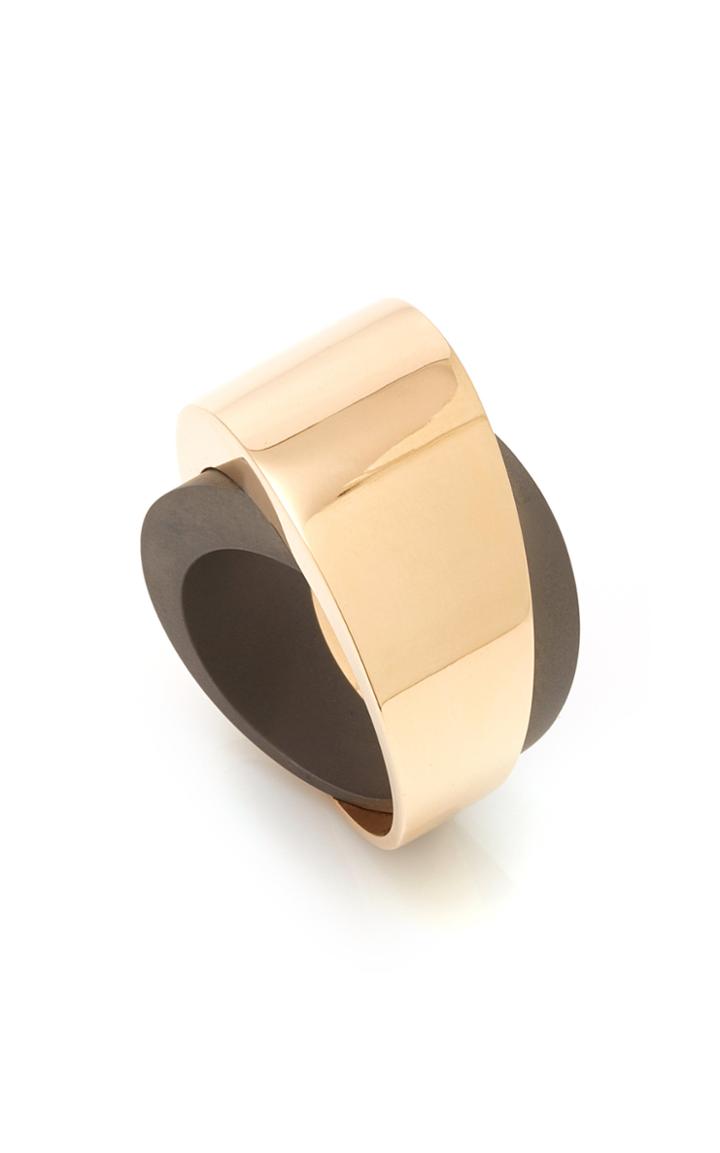 Moda Operandi Vhernier 18k Pink Gold And Titanium Tourbillon Ring Size: 4.5