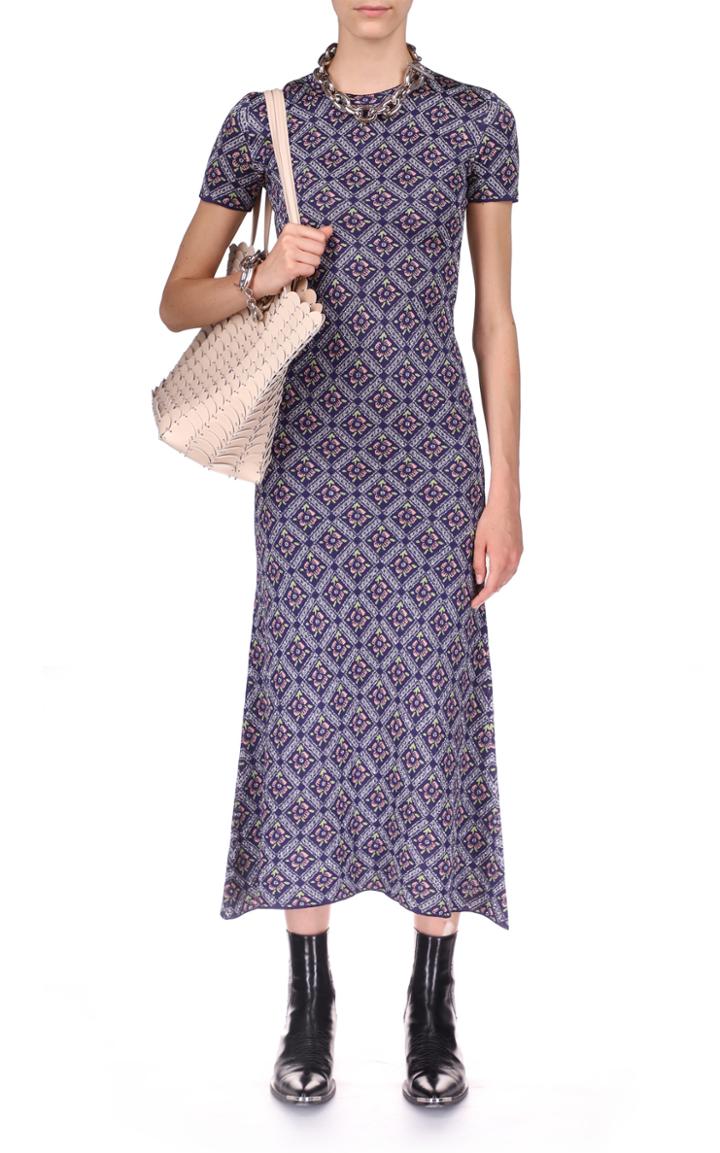 Moda Operandi Paco Rabanne Floral Medallion Jacquard-knit Midi Dress