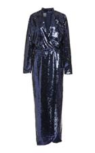 Monique Lhuillier Sequin Faux Wrap Gown