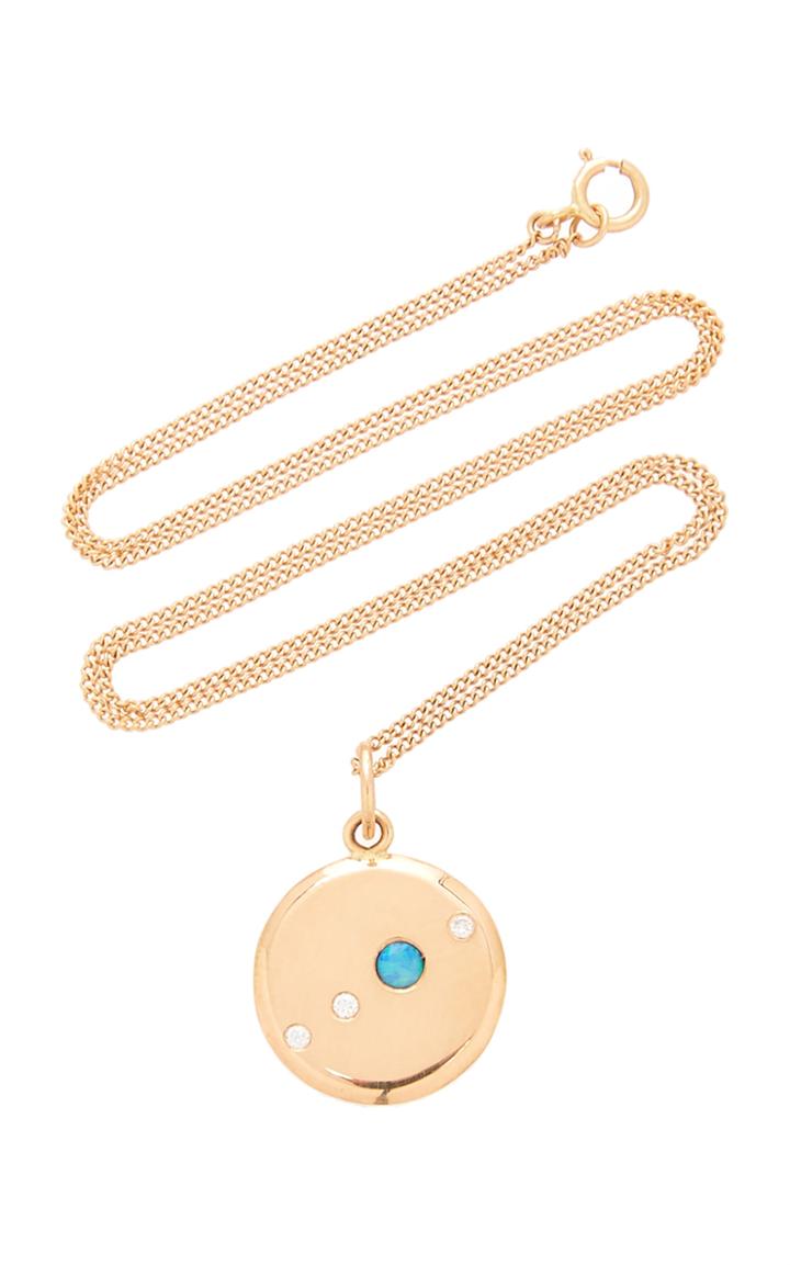 Wwake Gold Opal And Diamond Necklace