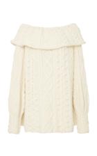 Marisa Witkin Off-shoulder Cable Knit Sweater