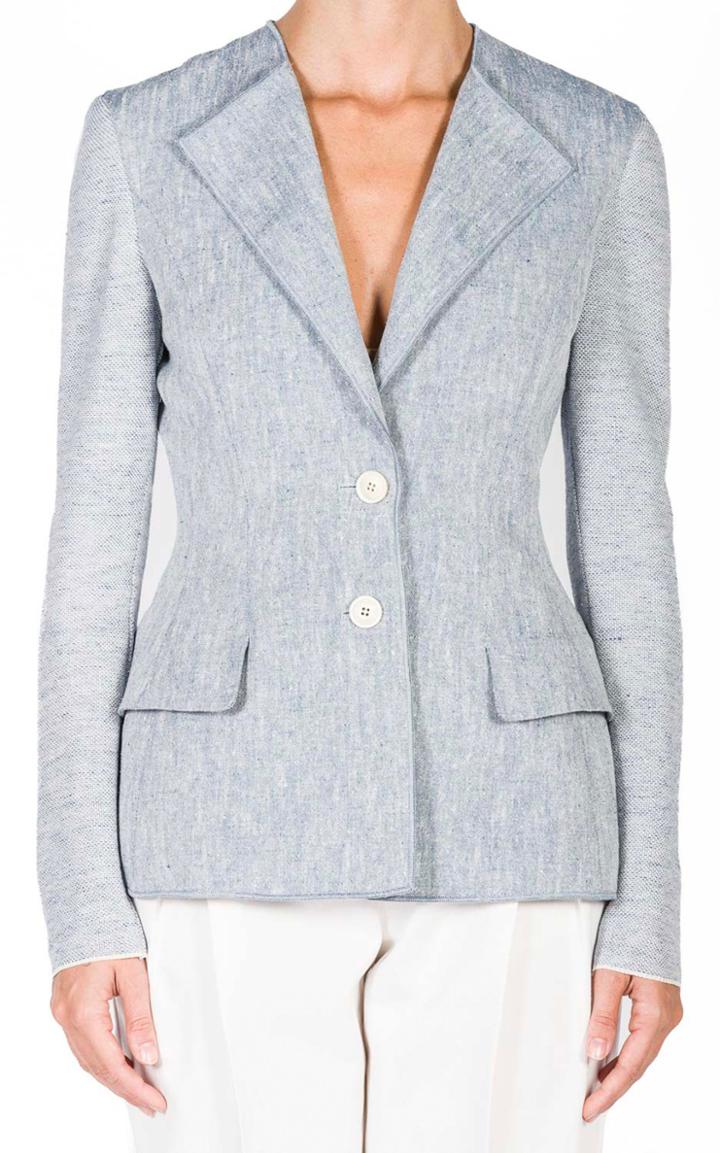 Moda Operandi Agnona Shantung Hourglass Linen-silk Jacket