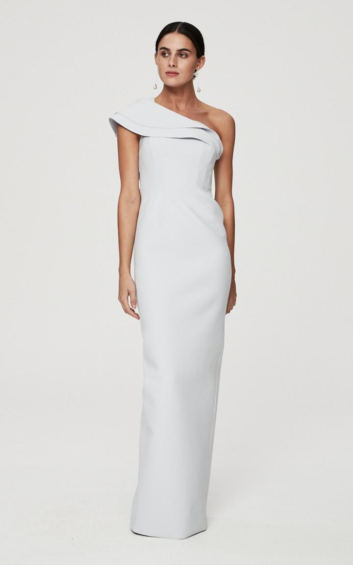 Moda Operandi Rachel Gilbert Drew One-shoulder Bonded Crepe Gown