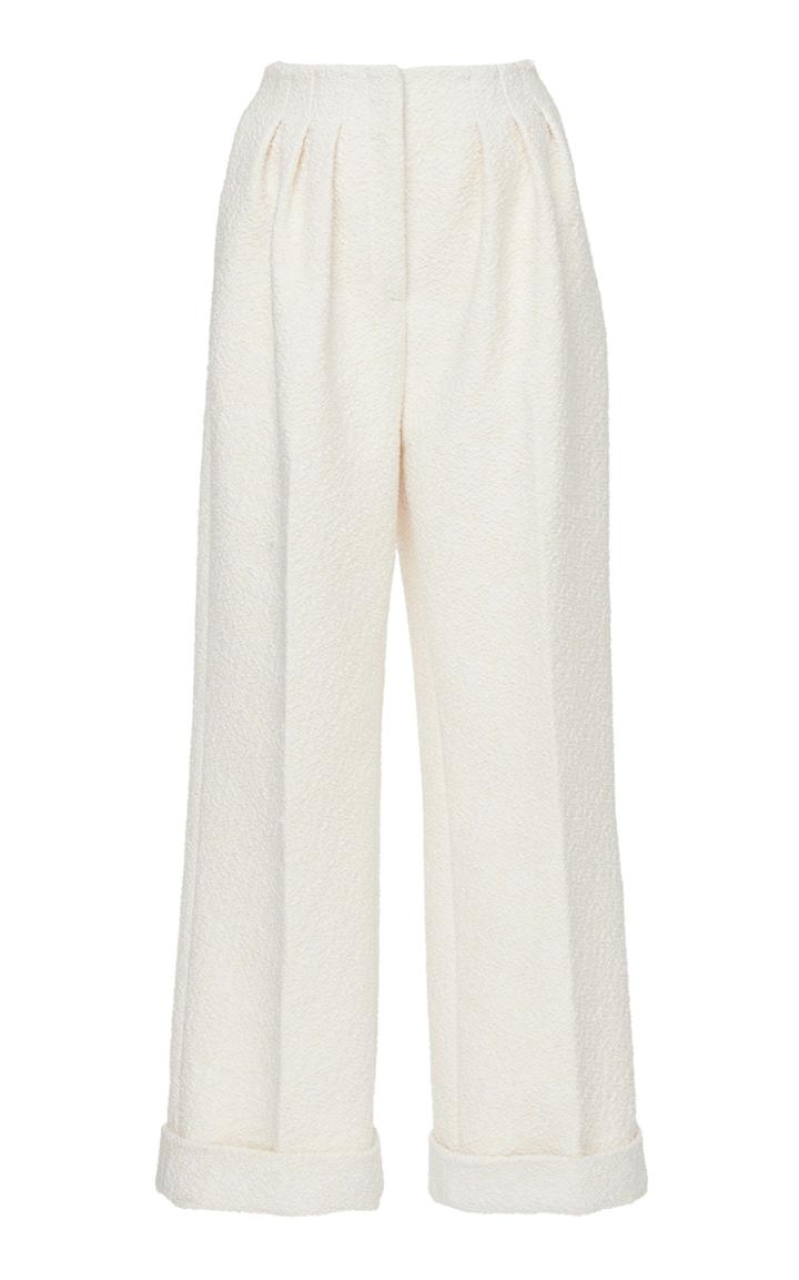 Emilia Wickstead Frankie Cloque Straight-leg Pants